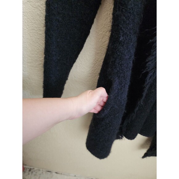 VINCE. Black Merino Wool Mohair Chunky Nubby Cardigan Sweater Coat Oversized XS - Picture 8 of 12